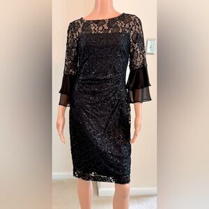 Ralph Lauren Lace Sequin Sparkle Glitzy Cocktail Evening Party Dress Size 4